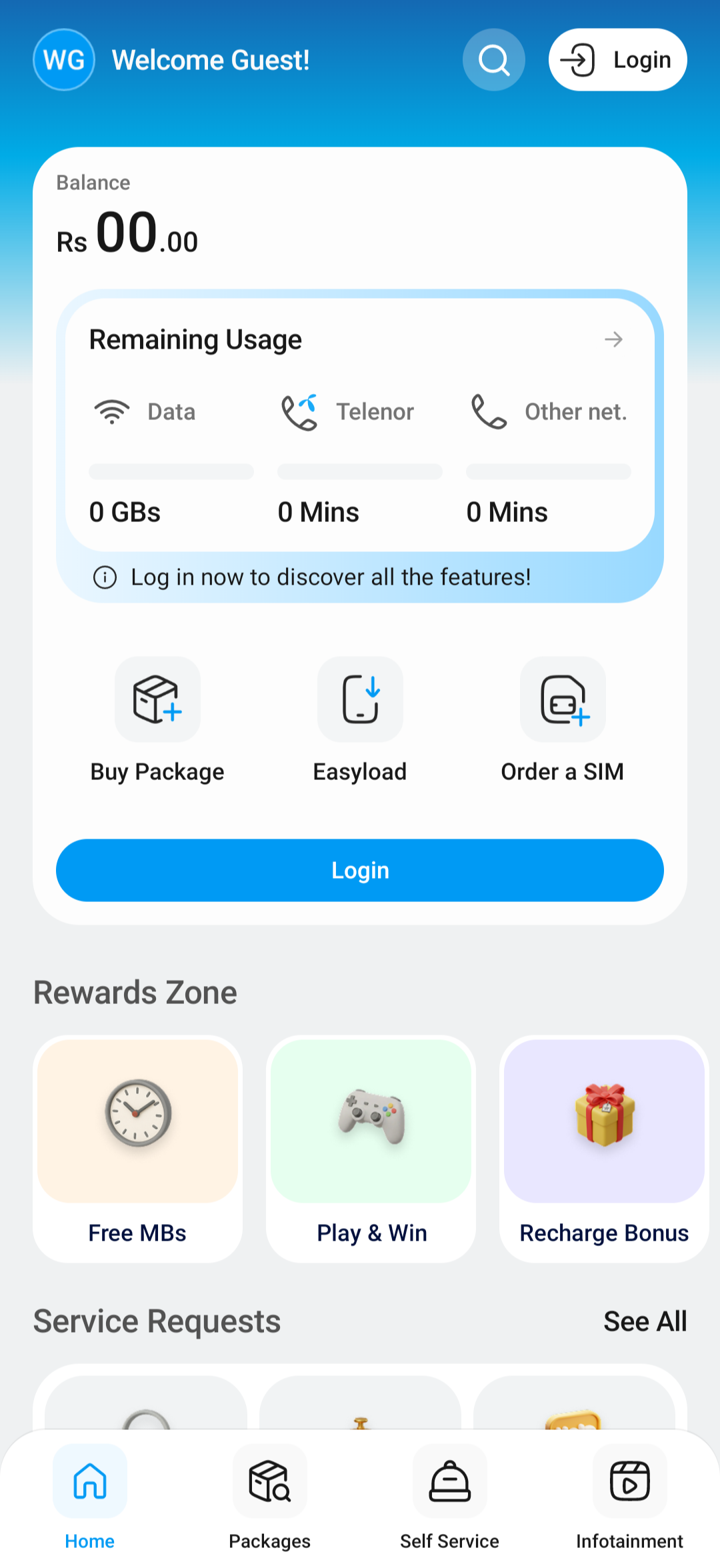 my telenor app login page